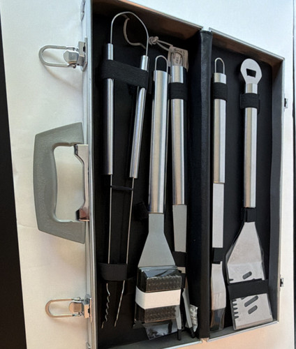 Five piece stainless steel bbq - stainless,