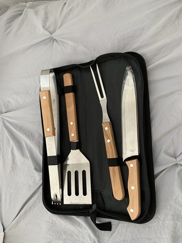 Stainless steel wood handles - w/wood,