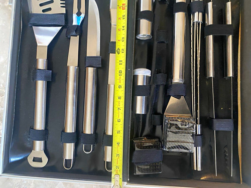 Stainless steel bbq tool - stainless, set