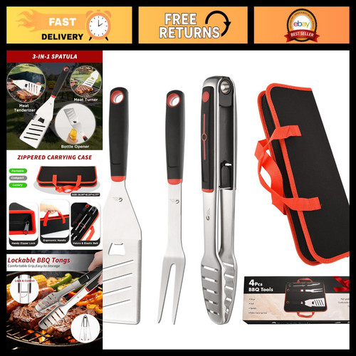 Pcs bbq tools set heavy - 4,