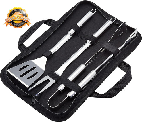 Piece stainless steel bbq - 4-piece,