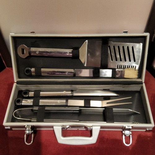 Bbq tool set aluminum carry - bbq,