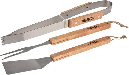 Bbq utensil 3pc set - 3pc, stainless